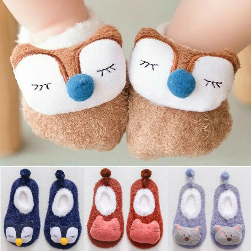 Buy Cartoon Newborn Baby Girls Boys Anti-slip Socks Slipper Boot