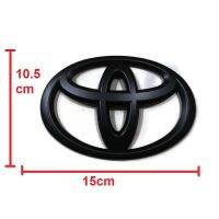 *โปรโมชั่นสุดคุ้ม* โลโก้ toyota logo สีดำด้านขนาด 15  x 10.5 cm สำหรับรถ  toyota commuter yaris จำนวน 1 ตัว