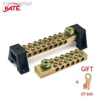 ❧卐❣  Terminal Block 9x18mm 9X18mm 8/10/12/16/20P One In and Multiple Out High Current Double Row Neutral Ground Bar Brass Connector