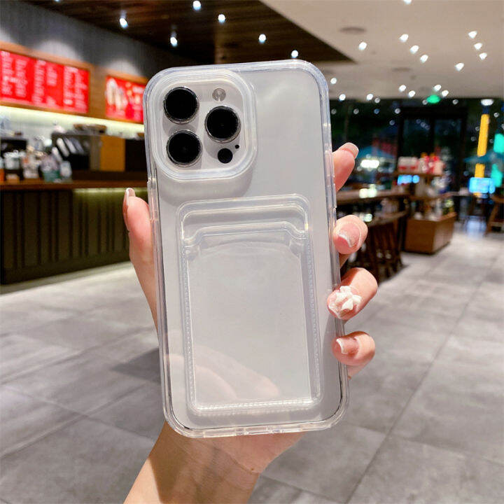 เคสโทรศัพท์แบบใสกระเป๋ามีช่องใส่การ์ดขายดี-hoce-สำหรับ-iphone-11-12-13-14-pro-max-mini-x-xr-xs-max-7-8-se-plus-เคส-tpu-นิ่มกันกระแทกธรรมดา