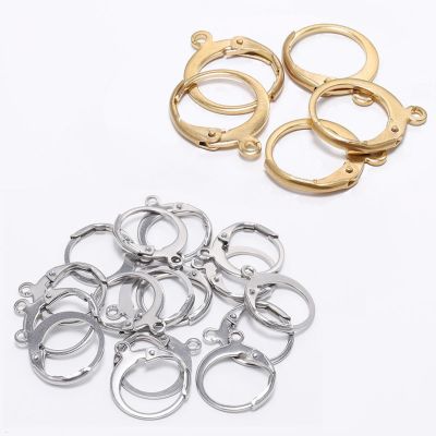 20pcs/lot Gold Stainless Steel French Lever Earring Hooks Wire Settings Base Hoops Earrings For DIY Jewelry Making Supplies