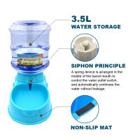 3.5L Dog Cat Feeder Bowl Automatic Pet Water Dispenser Drinking Fountain Bottle Plastic Pet Feeding Drinker Water Bowl