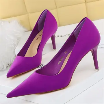 Amazon.com: Ladies Wedding Shoes, Fashionable Large Size Rhinestone Stiletto  High Heels with Pointed Buckle Hollow Female Sandals Purple Suitable for  Weddings, Bridesmaids,Purple,40EU : Clothing, Shoes & Jewelry