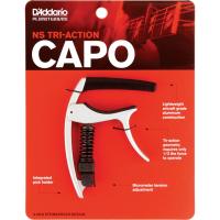 DAddario® PW-CP-09S NS Tri-Action Capo คาโป้ ปรับความหนืดของสปริงได้ พร้อมที่เสียบปิ๊ก ทำจากอะลูมิเนียมเกรดทำเครื่องบิน (สีเงิน)