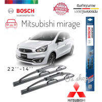 ใบปัดน้ำฝน ซิลิโคน ตรงรุ่น Mitsubishi Mirage ไซส์ 22-14  ยี่ห้อ BOSCH ของแท้ จำนวน 1 คู่**จบในร้านเดียว**จัดส่งไว