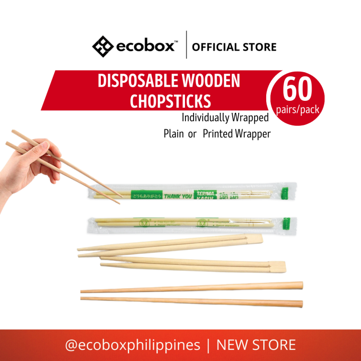 Ecobox Disposable Wooden Chopstick, Disposable Chopstick, Bamboo