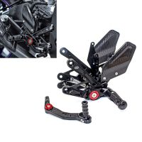 CNC Aluminum Carbon Fiber Motorcycle Foot Pegs Rest Rearset Rear Set Footrest for Yamaha R1 R1M YZFR1M YZFR1 2015-2013 2022 2023 Pedals