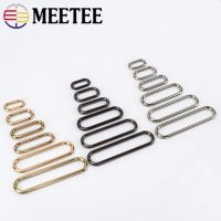 ❒☞ Meetee 10Pcs 15-60mm Seamless Oval Metal Buckles O Ring Strap Windbreaker Adjustment Button Hook Clasp DIY Garment Accessories