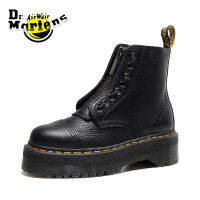 Dr.Martens หนาด้านล่าง8หลุม1460รองเท้ามาร์ตินลิ้นจี่ข้าว Cowhide Sinclair ด้านหน้าซิปบดหนังแพลตฟอร์มรองเท้า