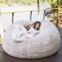 【jw】﹉✳☂ Elastic Slipcover Sofá à Prova de Poeira Gigante Sido Saco Quarto Fluffy Fur Slipcover Almofada Reclinável 90x180cm