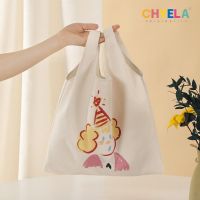 Milk bubble ice rich music original cartoon cute vest bag canvas bags womens shoulder sundry QT52 hand carry shopping bags 【BYUE】