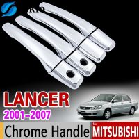 (SSKLO) สำหรับ Mitsubishi Lancer 2001-2007ที่จับประตูโครเมี่ยมชุดตกแต่ง2002 2003 2004 2005 2006สติกเกอร์อุปกรณ์เสริมตกแต่งรถยนต์