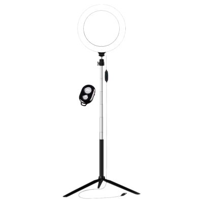 Photography Ring Light with Bluetooth Shutter LED Makeup Ring Lamp with Tripod USB Plug for Live Stream Youtube Video