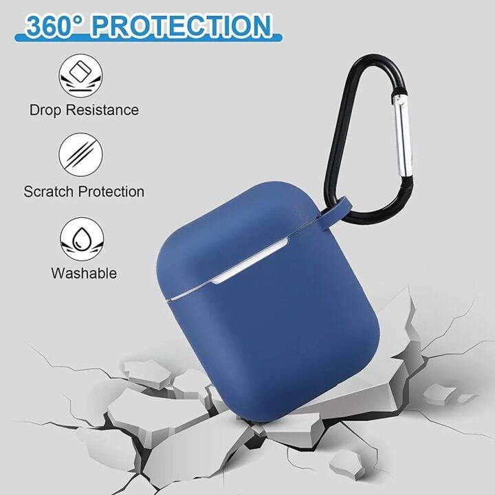 tpu-protective-case-cover-with-secure-lock-keychain-silicone-cover-compatible-with-airpods-2-1-earphones-airpods-not-included-headphones-accessories