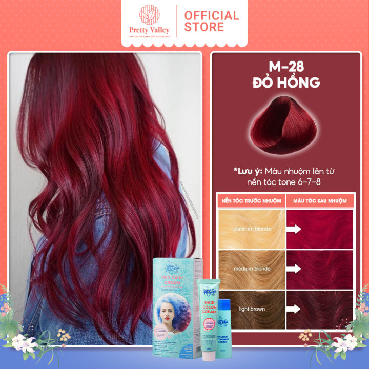 Đầy nữ tính và cuốn hút, thuốc nhuộm tóc màu đỏ hồng Molokai M-28 chắc chắn sẽ khiến bạn trở nên nổi bật. Với công thức đặc biệt không làm hại tóc của mình, bạn có thể thỏa sức sáng tạo và nhuộm tóc theo phong cách riêng của mình. Đừng bỏ lỡ cơ hội để trở thành người đẹp xứ sở hoa hồng với chiếc chai thuốc nhuộm tóc này.