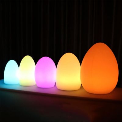Remote Control Waterproof Egg Shape RGB LED Night Lights Rechargeable Indoor Outdoor Home Garden Bar KTV Dining Table Lamp
