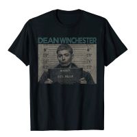 Supernatural Dean Mug Shot T-Shirt Fitted Man Tops &amp; Tees Comics Tshirts Cotton Casual