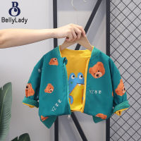 Children Double-sided Coat Casual Cute Cartoon Printing Zipper Cardigan Jacket For Kids Aged 1-6【fast】