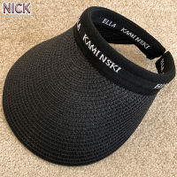 หมวก NICK หมวกบังแดดคาดศีรษะแนวสปอร์ตสีแดงผ้าตาข่ายหมวกบังแดดขอบใหญ่ใหม่สำหรับฤดูร้อนหมวกว่างเปล่า