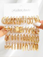 【YF】♙✴  Gold Color Hoop Earrings Set for Boho Metal Twist Dangle Jewelry Gifts 2023