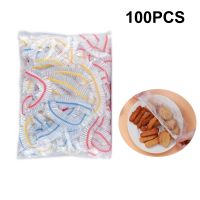 100Pcs Mixede Color Disposable Food Cover Plastic Wrap Food-grade PE Fresh-keeping Film Bag Thickened Disposable Bowl Cover