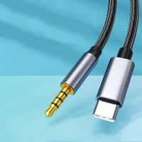 AUX kabel adaptor koneksi Audio USB Tipe C ke 3.5mm untuk Speaker mobil earphone Dual Plug kabel Audio Android dengan Port Tipe C