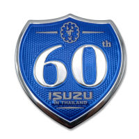 โลโก้ ติดท้าย เรซิน  60th Isuzu  จำนวน 1ชิ้น ชุบโครเมียม+น้ำเงิน ขนาด 7.5cm*7cm*2cm Isuzu mu-x อีซูซุ มิวเอ๊กซ์  D-max อีซูซุ ดีแมกซ์ ปี 2012 2013 2014 2015 2016 2017 2018 2 ประตู 4 ประตู ดีแม็ก ดีแม็ค สินค้าราคาถูก คุณภาพดี Logo Emblem