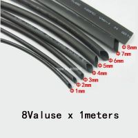 8meter/lot Heat Shrink Tube Sleeving Tubing 1/2/3/4/5/6/7/8mm Assorted Insulated Termoretractil Polyolefin Shrinking Electrical Circuitry Parts