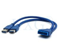 Dual 2 Port USB3.0 USB 3.0 A Male to Motherboard Mainboard 20Pin Cable Adapter 19 Pin USB Extension cable