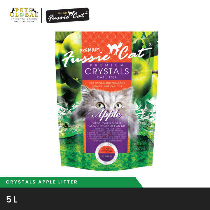 Fussie Cat Premium Crystals Cat Litter (Apple 5L) Lazada