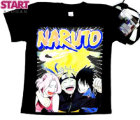 START เสื้อยืด วัสดุผ้าฝ้ายบริสุทธิ์ Naruto Anime Trending Streetwear Mens สวมเสื้อยืดกราฟฟิคมังงะขนาดใหญ่