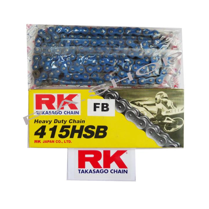 โซ่สี RK แท้ สำหรับมอเตอร์ไซค์ ขนาด 415-130L (สีน้ำเงิน)