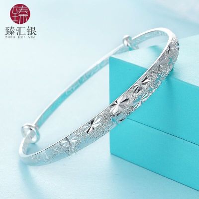 By remit silver 999 fine solid bracelet for women all over the sky star when push-pull adjustable lady jewelry ornaments