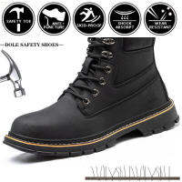 ใหม่รองเท้านิรภัยผู้ชายหนังไมโครไฟเบอร์ Martin Boots High-Top Steel-Toed รองเท้า Anti-Smashing และ Anti-Piercing ทำงานความปลอดภัยรองเท้า