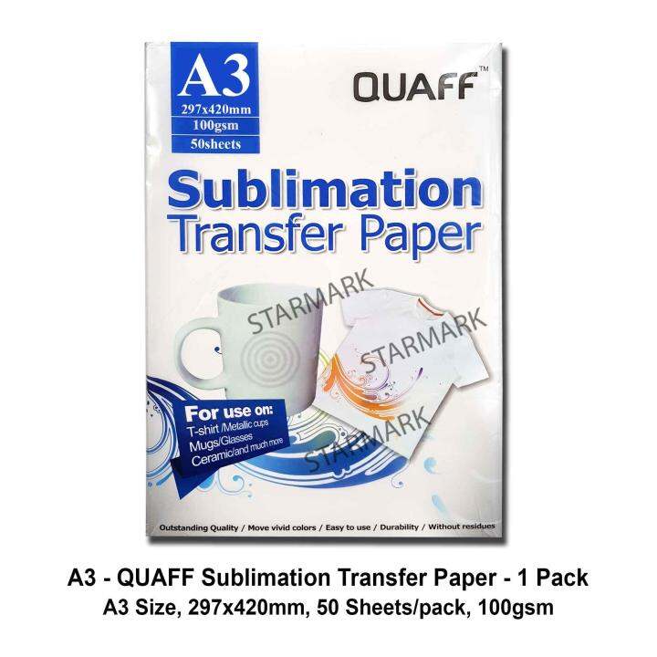 New Affordable A3 Transfer Paper Good for Sublimation 100gsm 50 Sheets