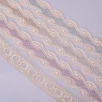 [HOT!] Cusack 3 Meters 3.7 CM Lace Trim Ribbon for Garment Home Textiles Trimming DIY Crafts Lace Fabric Beige Gray Light Brown Purple