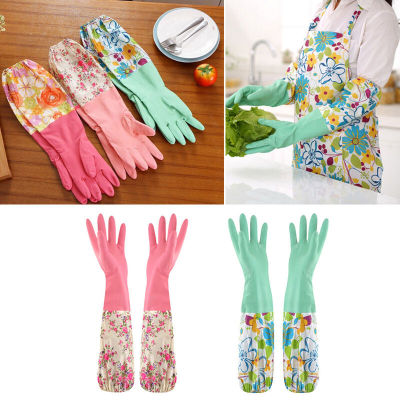 ถุงมือกำมะหยี่สำหรับใช้ในครัวเรือนถุงมือถุงมือ Antiskid ล้างทำความสะอาดเหมาะสำหรับถุงมือจานใส่อาหาร