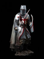 118 90MM Templar Knight, XII Century Resin Model Miniature figure Unassembly Unpainted