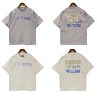 2023 NEWHigh Street เสื้อ GALLERY DEPT TOKYO JAPAN Letter Stamping พิมพ์ฤดูร้อนหลวมผ่อนคลายคู่เสื้อยืดแขนสั้น