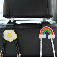 2Pcs Cartoon Creative Car Seat Hook Interior Parts Storage Bag Hanger Stars Wing Fruit Pig Hooks Decoration Auto Accessories