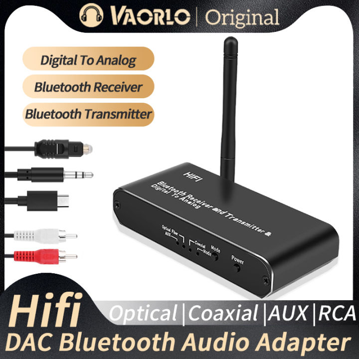 VAORLO HiFi DAC Bluetooth Audio Transmitter Receiver AUX 3.5MM RCA ...