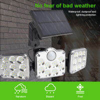 Newest 122 SMD LED Solar Lights Outdoor 3 Head Motion Sensor 270° Wide Angle Illumination Waterproof Remote Control Wall Lamp