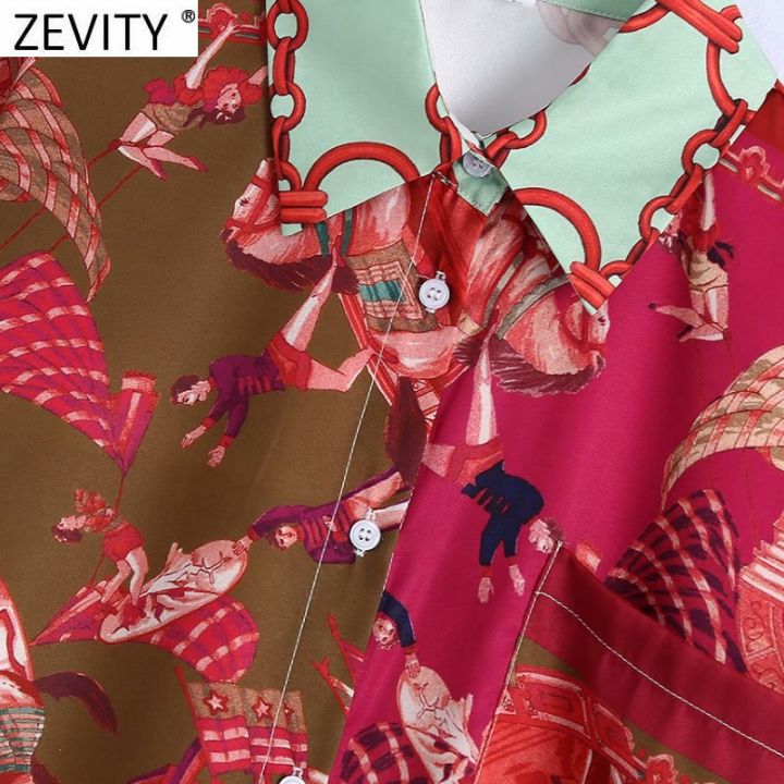 zevity-women-vintage-chain-patchwork-irregular-print-oversize-blouse-ladies-chic-long-kimono-shirts-femininas-blusas-tops-ls9430