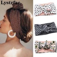 【CW】 Lystrfac Dot Printing Headband Turban Bandana Wire Hair Band Adjustable Use Headdress Accessories