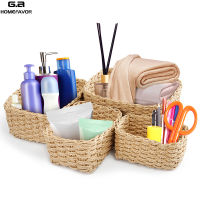 4 Pcs Storage Box Woven Storage Basket Organizer Handmade Paper Rope Sundry Holder Home Decor