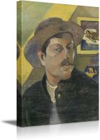 ศิลปะบนผืนผ้าใบสำหรับติดกำแพง1ชิ้น-ภาพเหมือนตนเองกับหมวกโดย Paul Gauguin-ฝรั่งเศสโพสต์อิมเพรสชั่นนิสต์-ศิลปะบ้านสมัยใหม่,ตกแต่งผนัง,แขวนได้ในห้องนั่งเล่น,ห้องนอนและสำนักงาน