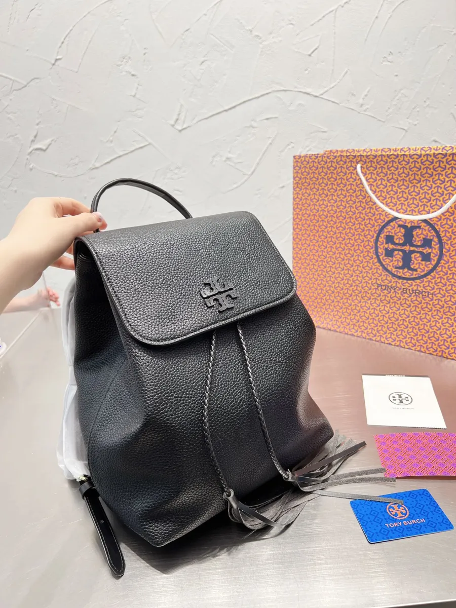 High Quality Tory Burch New Shoulder Bag Head Layer Cowhide Ladies Casual  Bag Leather Travel Bag Tb Tassel Backpack | Lazada