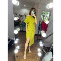 HOT”Linni ชุดเดรส Midi Dress 185 สองชั้น ผูกปม