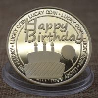 【YD】 Happy Birthday Badge And Gold Plated Coins Commemorative Medal Embossed Metal Medallion