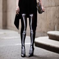 ฮาโลวีน Leggings โครงกระดูกพิมพ์คอสเพลย์ถุงน่องผู้หญิงญี่ปุ่นความคิดสร้างสรรค์ตลกถุงน่องกระดูกถุงเท้าสำหรับพรรคบาร์